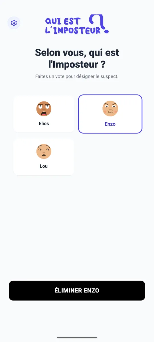 The group selects a suspect and eliminates them.